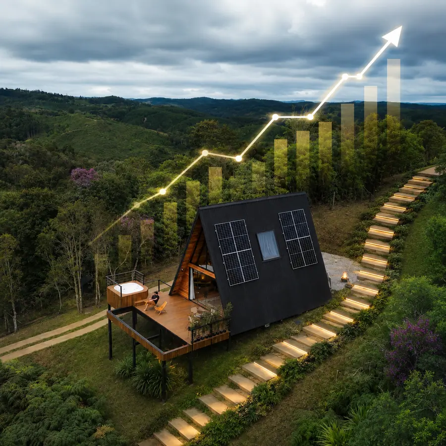 Cabana em meio à natureza representando o resultado do planejamento